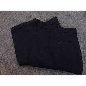 Vincente Nesio Mens 36x32 Navy Pleated Dress Pants Classic Fit Polyester Blend